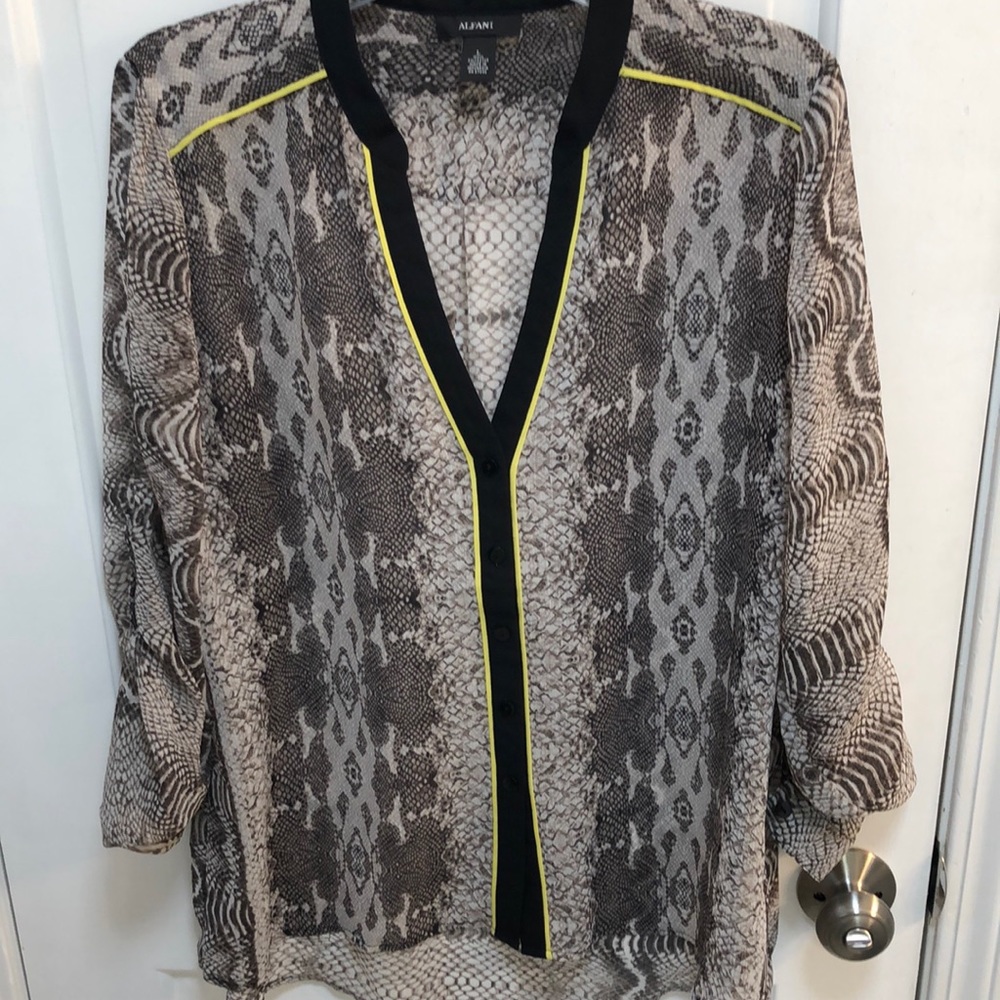 Alfani sheer snake skin blouse